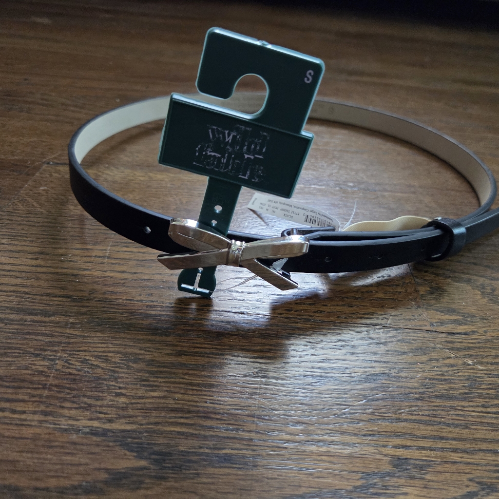 New Wild Fable Womens Small Skinny Black Bow Belt